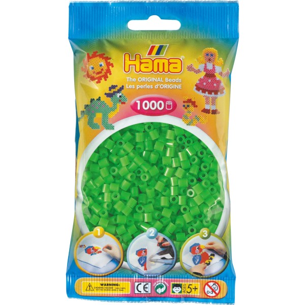 Sachet de 1000 perles Hama Midi : Vert fluo - Hama-207-42