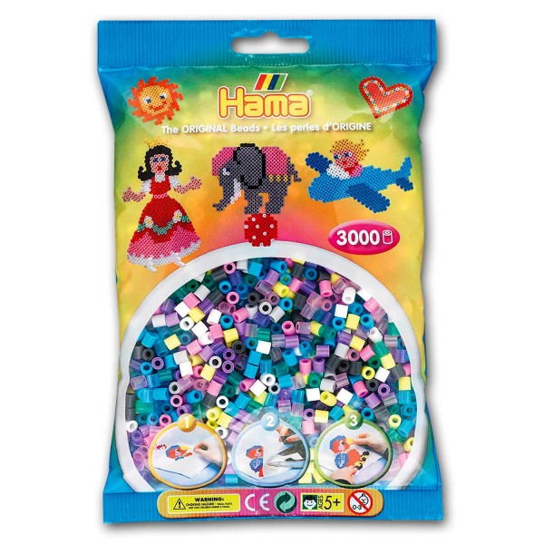 Sachet de 3000 perles Hama Midi : 11 couleurs - Hama-201-69