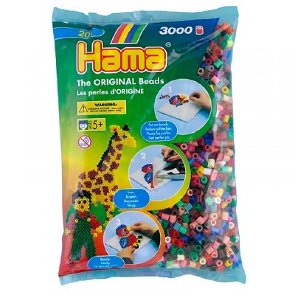 Sachet de 3000  perles Hama Midi : 22 couleurs - Hama-201-67