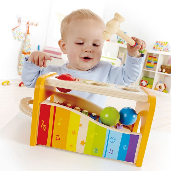 Banc à Marteler Xylophone Avec Balles - Jouet Musical En Bois Montessori Pour Enfants 1 2 3 Ans