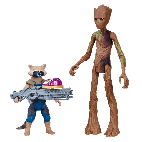 Figurine Avengers 15 cm : Infinity War : Rocket Raccoon et Groot avec Pierre d'Infinité - Hasbro-E0563-E2070