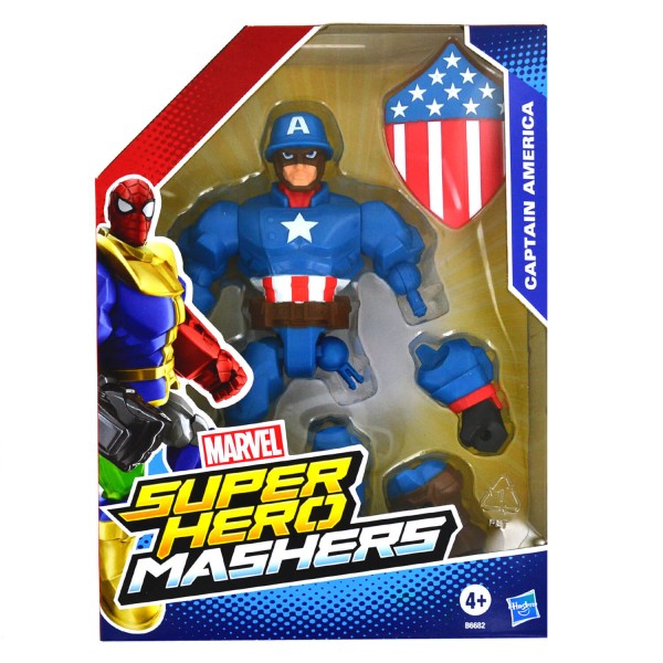 Figurine Marvel Super Hero Mashers : Captain America avec casque - Hasbro-A6825-B6682