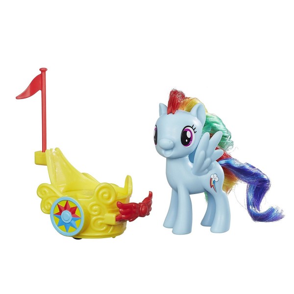 Figurine My Little Pony avec véhicule royal tournant : Rainbow Dash - Hasbro-B9159-B9835