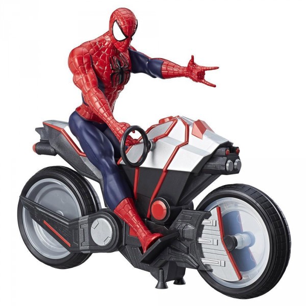 Figurine Spiderman 30 cm avec arachno-moto - Hasbro-B9767