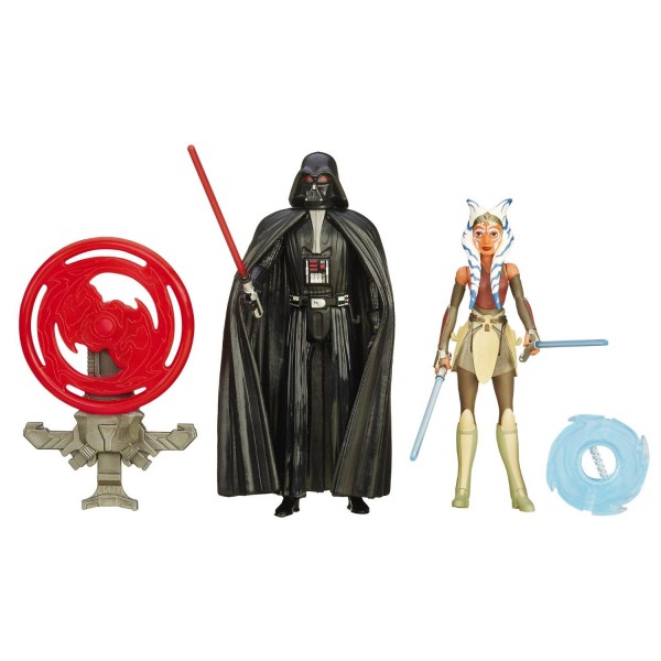 Figurine Star Wars : Duo de figurines avec accessoires : Dark Vador et Ahsoka Tano - Hasbro-B3955-B3959