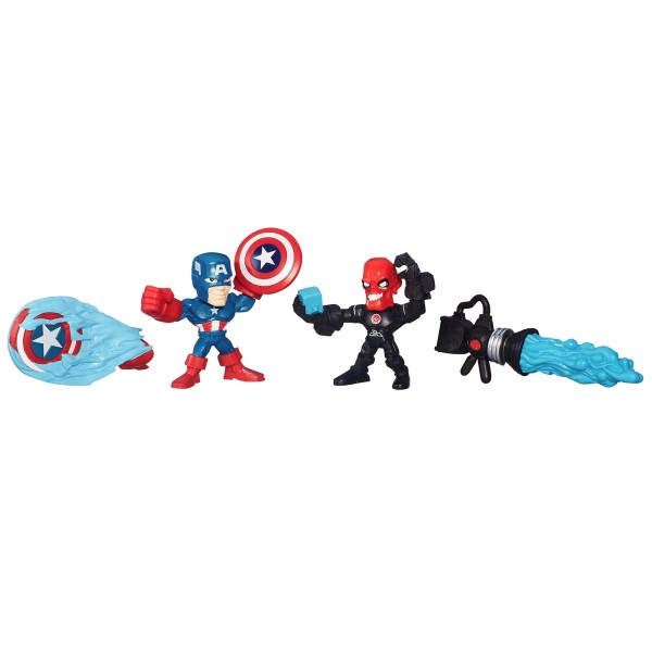 Figurine Super Hero Mashers Micro : Mini figurines Avengers : Captain America vs Crâne Rouge - Hasbro-B6432-B6689