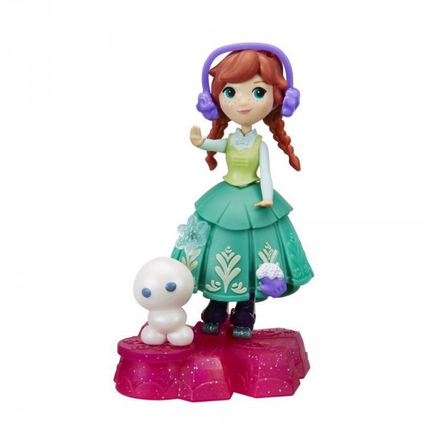 Mini Poupée La Reine des Neiges (Frozen) Disney Little Kingdom : Roule à toute vitesse Anna - Hasbro-B9249-B9874