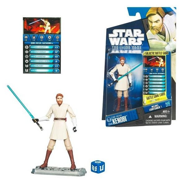 Figurine Star Wars : Figurine Clone Wars et carte à collectionner : Obi-Wan Kenobi - Hasbro-94736-26372