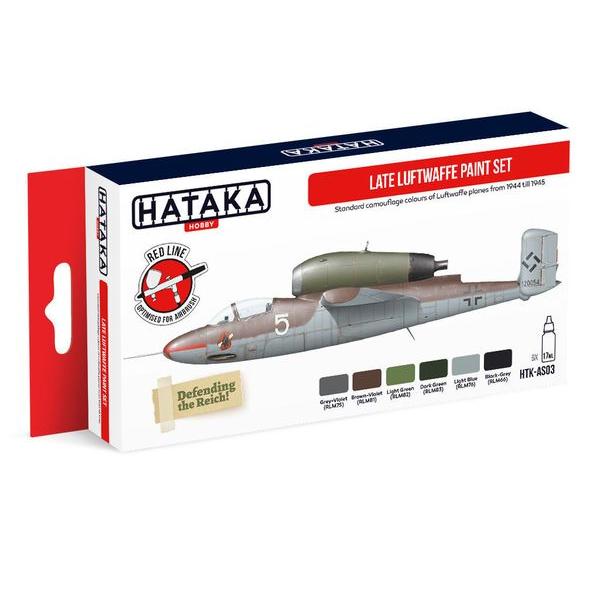 Red Line Set (6 pcs) Late Luftwaffe paint set - HATAKA - HTK-AS03