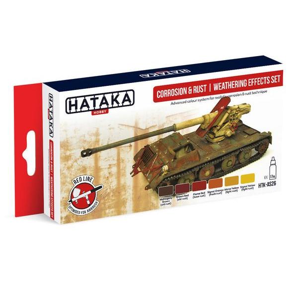 Red Line Set (6 pcs) Corrosion & rust  weathering effects set - HATAKA - HTK-AS26