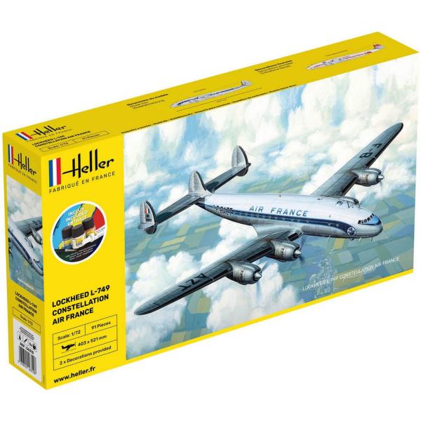 Maquette avion : Starter Kit : L-749 Constellation AF - Heller-56310