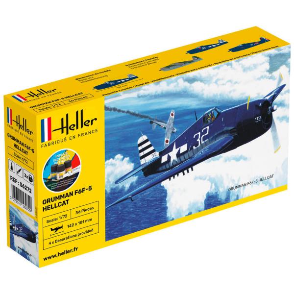 Maquette avion : Starter Kit : F6F-5 Hellcat - Heller-56272