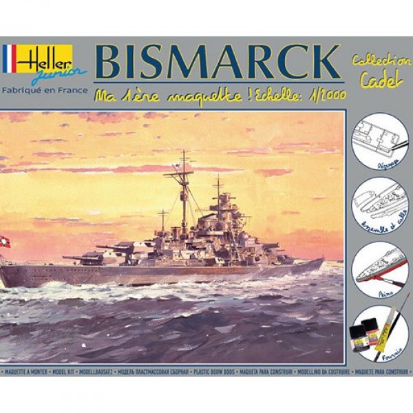 Maquette bateau : Cuirassé Bismarck : Ma première maquette - Heller-49051