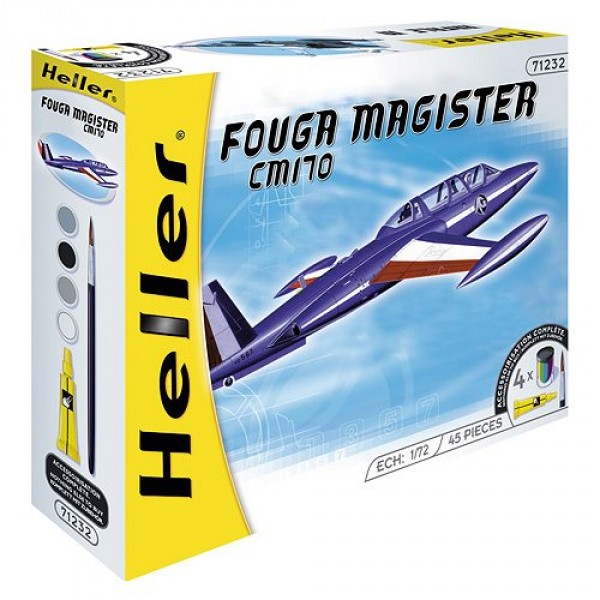 Maquette avion : Kit complet : Fouga Magister CM170 - Heller-50220