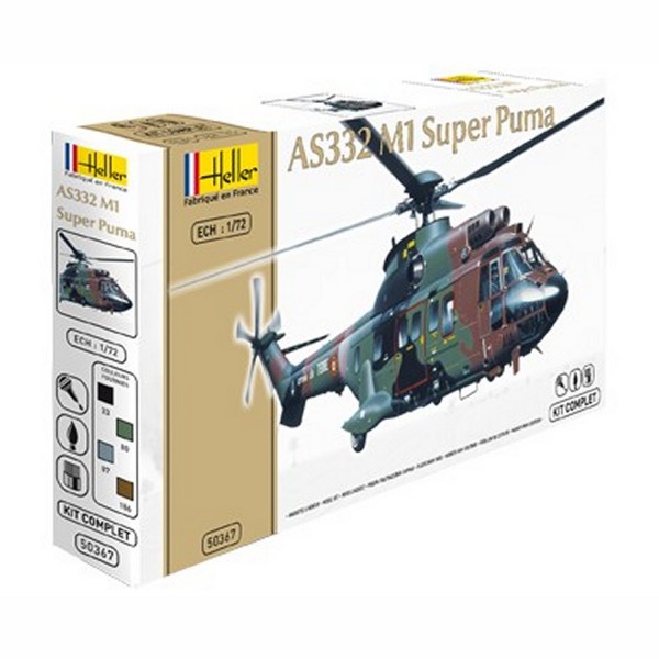 Maquette hélicoptère : Kit complet : Super Puma AS332 M1 - Heller-50367