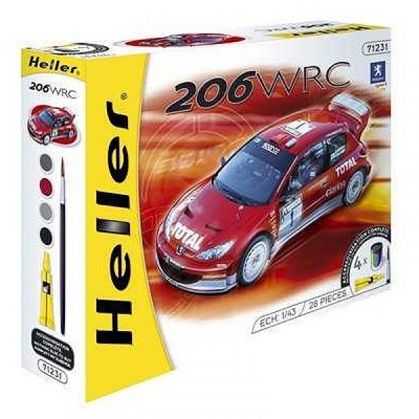 Maquette voiture : Kit complet : Peugeot 206 WRC '03 - Heller-50113