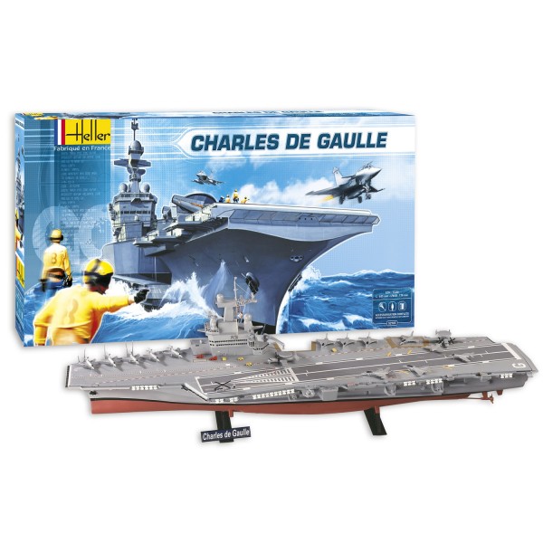 Maquette bateau : Kit complet : Porte-avions Charles de Gaulle - Heller-52905