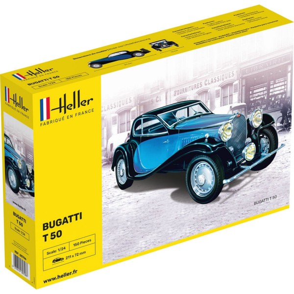 Maquette voiture : Bugatti T.50 bleue - Heller-80706