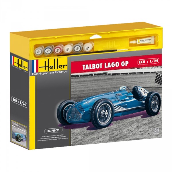 Maquette voiture : Kit complet : Talbot Lago GP - Heller-50721