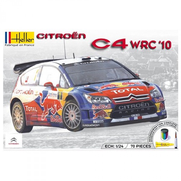 Maquette voiture : Kit complet 63 pièces : Citroën C4 WRC '10 - Heller-50756