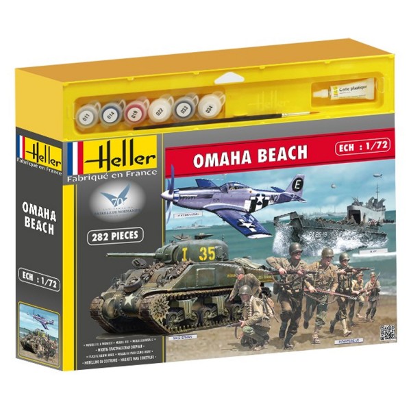 Maquettes 2ème guerre mondiale : Coffret 70ème anniversaire du débarquement Omaha Beach - Heller-53003
