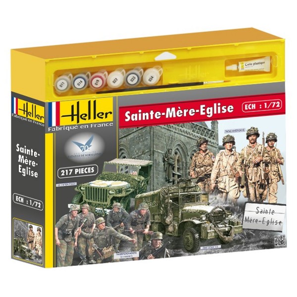 Maquettes 2ème guerre mondiale : Coffret 70ème anniversaire du débarquement Saint Mère l'Eglise - Heller-53004