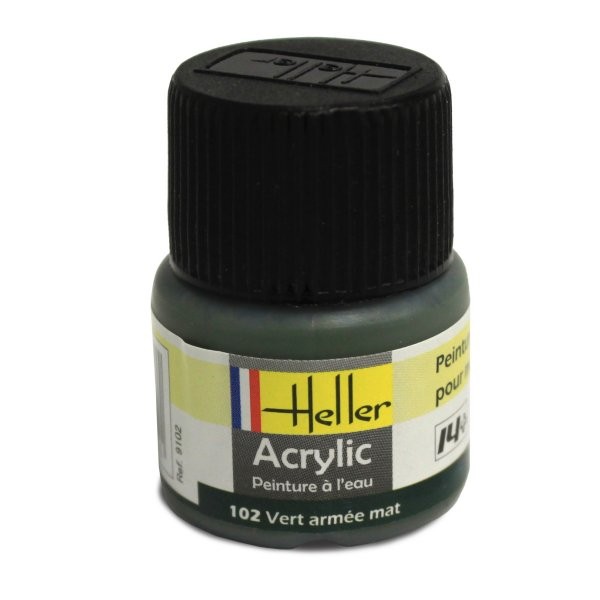 Peinture Acrylique VERT ARMEE MAT 9102 Heller  - Heller-9102