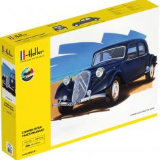 Maquette Citroen 15 SIX Traction Avant 1/8e STARTER KIT (peinture et colle incluses) Heller