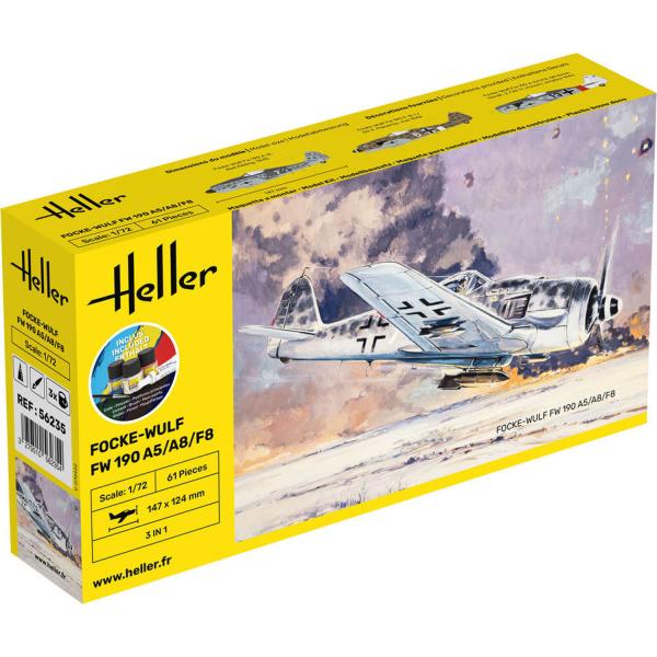 Maquette avion : Starter Kit : Focke-Wulf FW 190 A5/A8/F8 - Heller-56235