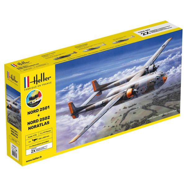 Maquettes avions : Starter Kit : Nord 2501 et Nord 2502 "NORATLAS" Twinset - Heller-55374