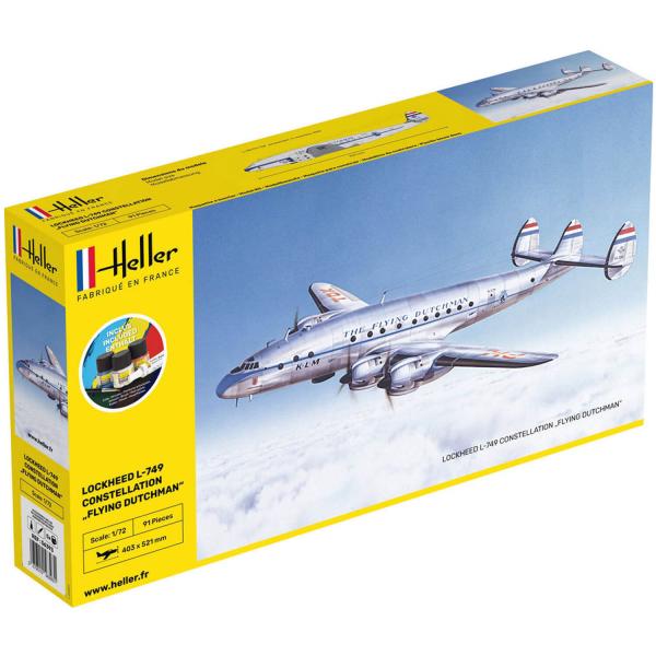 Maqueta de avión: Kit de inicio: Lockheed L-749 Constellation Fliying Dutchman - Heller-56393