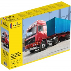 Maqueta de camión: Volvo F12-20 Globe Trotter & Container semi trailer