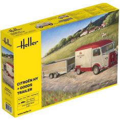 Maquette camionnette et remorque : Citroen HY + Goods Trailer