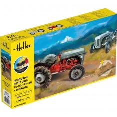 Maqueta de tractor: Kit de inicio: 2 x Ferguson Petit Gris y Diorama