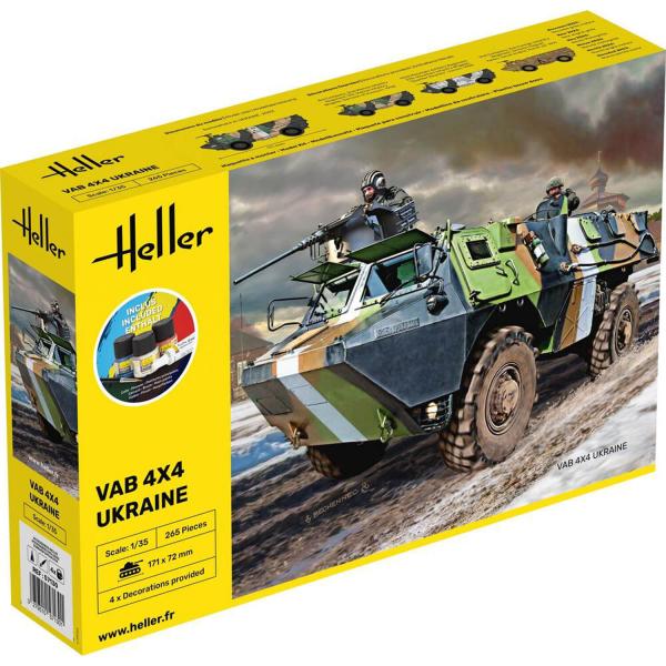 Maquette véhicule militaire : Starter kit : VAB 4x4 Ukraine - Heller-57130