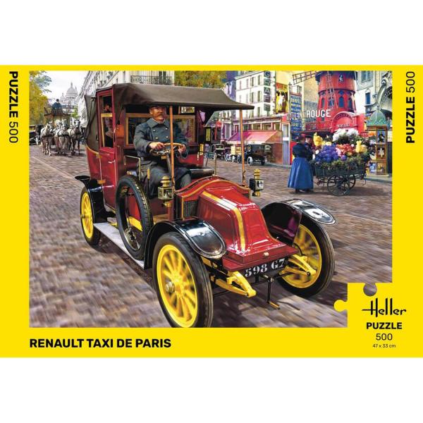 500 pieces puzzle : Renault Taxi De Paris - Heller-20705