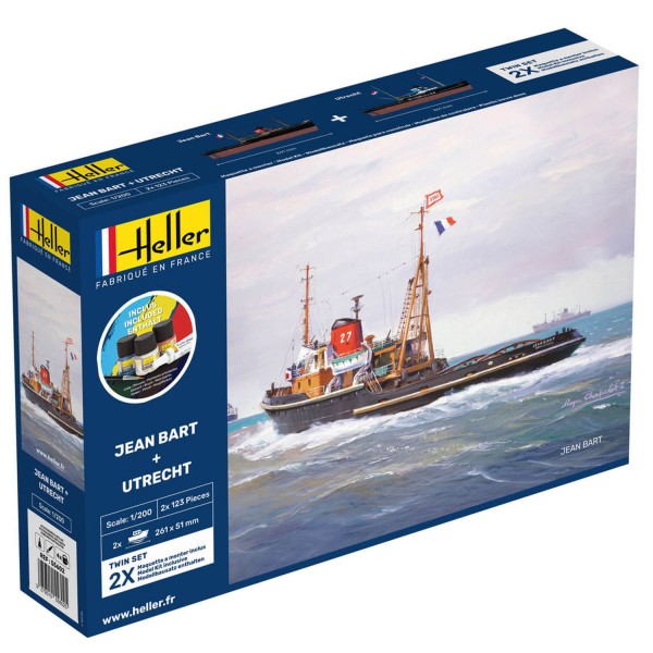 Maquetas de barcos: Kit de inicio: Jean Bart y Utrecht Twinset - Heller-55602