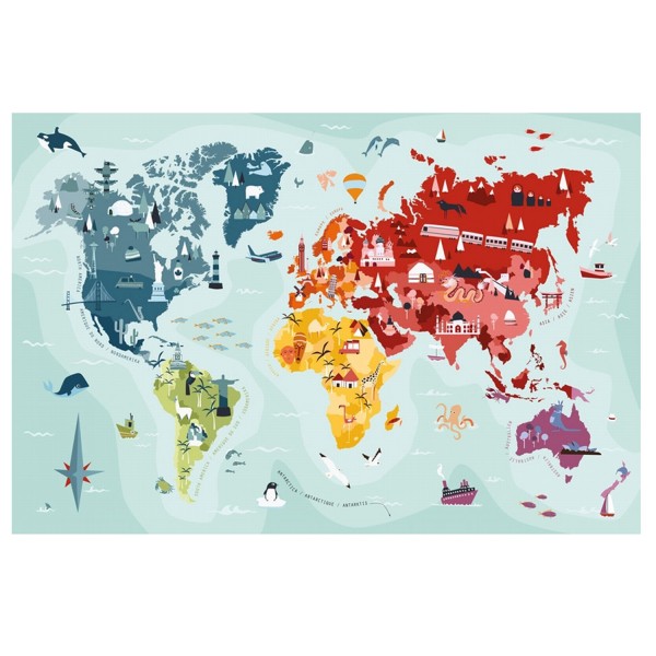 Puzzle de 260 piezas: mapa del mundo MyPuzzle World - Piatnik-99193