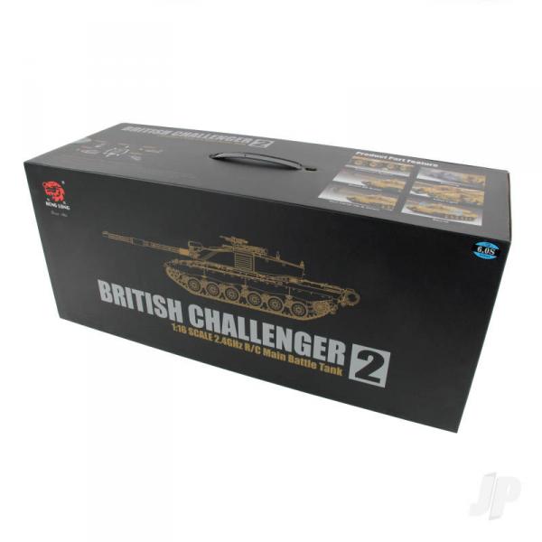 Char RC British Challenger 2 au 1/16e avec Infrared Battle System (2.4GHz + Shooter + Smoke + Sound) - HLG3908-1B