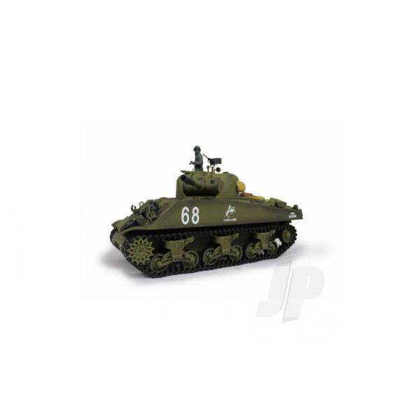 Char RC 1:16e US M4A3 Sherman Infrared Battle Systeme ( 2.4GHz + Bille + Infrarouge + Fumee + Son )  - HLG3898-1B