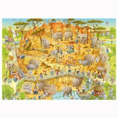 Puzzle 1000 pièces Funky Zoo : Marino Degano, Habitat africain