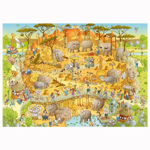 Puzzle de 1000 piezas Funky Zoo: Marino Degano, hábitat africano - Mercier-29639-58308
