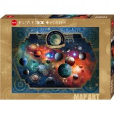 1500 piece puzzle : Map Art : Space World