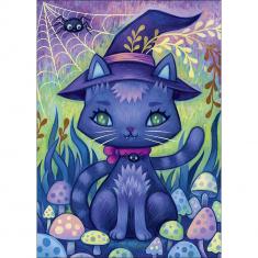 1000 piece puzzle : Dreaming Witch Cat