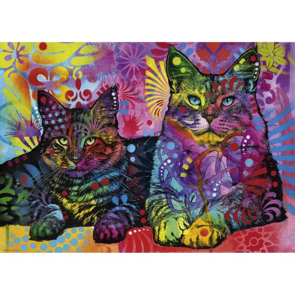 1000 pieces puzzle: Devoted 2 cats - Heye-29864