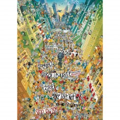 2000 pieces puzzle: Cartoon Protest