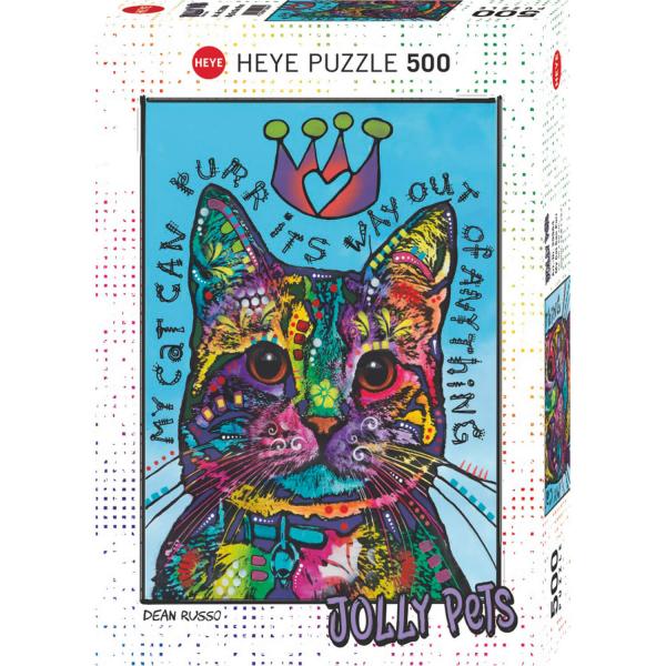 Puzzle 500 pièces : Jolly Pets : Mon chat peut ronronner - Heye-57914