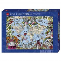 PUZZLE HEYE - CARTE SATELLITE DU MONDE - 2000 PIECES