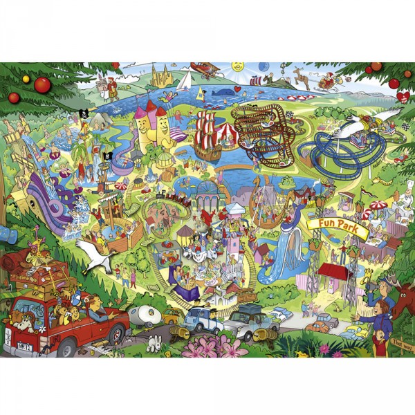 Puzzle 1000 pièces : Excursion au Parc d'attraction, Anders Lyon - Heye-57823
