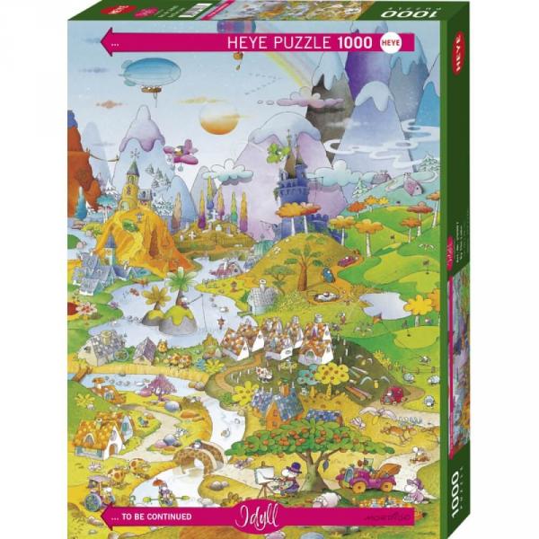 1000 piece puzzle :  Cartoon Classics : Idyll By The Lake - Heye-58325